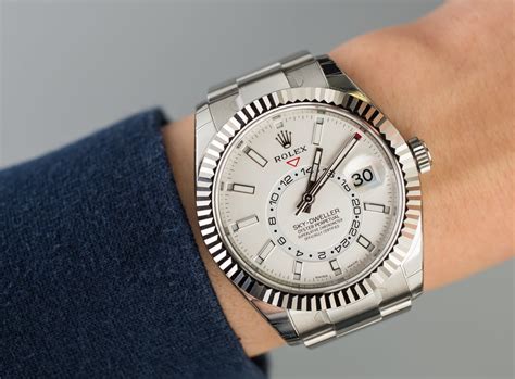 every white dial rolex sky dweller|rolex sky dweller white face.